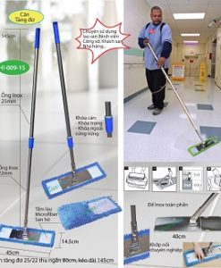 Cây Lau Inox San Hô 45cm - Cán Tăng Đơ