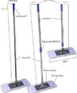 Cây Lau Inox San Hô 45cm - Cán Tăng Đơ