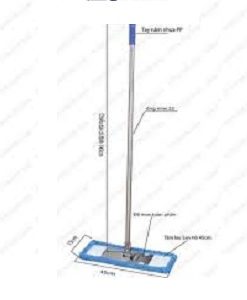 Cây Lau CN inox san hô 45cm - Cán thẳng
